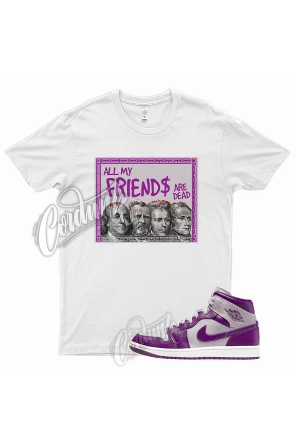 FRIENDS T Shirt for J1 1 Mid WMNS Magenta Grey Purple High Low Berry Plum 9