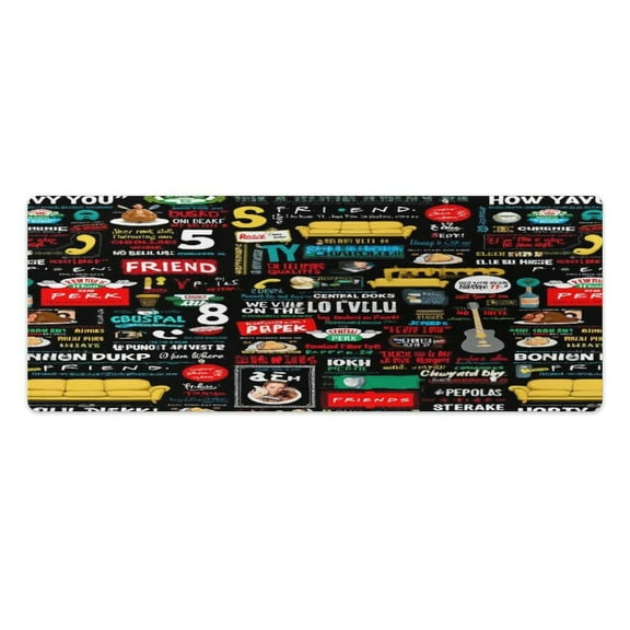 FRIENDS TV SHOW COLLAGE Kitchen Mats Pvc 2PCS, Non-Slip Kitchen Pvc Mats And Rugs,Cushioned Anti Fatigue Standing Mat for Home