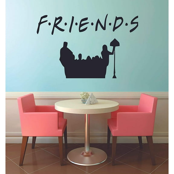 FRIENDS TV Show Series Logo Wall Stickers Television Quote Joey Rachel Decor Design for Boys/Girls Bedroom Entertainment Fans Rooms Home Art Murals Decals Wall Art Vinyl Decoration Size (20x18 inch)