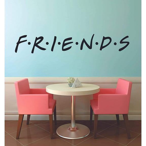 FRIENDS TV Show Series Logo Wall Stickers Television Quote Joey Rachel Decor Design for Boys/Girls Bedroom Entertainment Fans Rooms Home Art Murals Decals Wall Art Vinyl Decoration Size (12x30 inch)