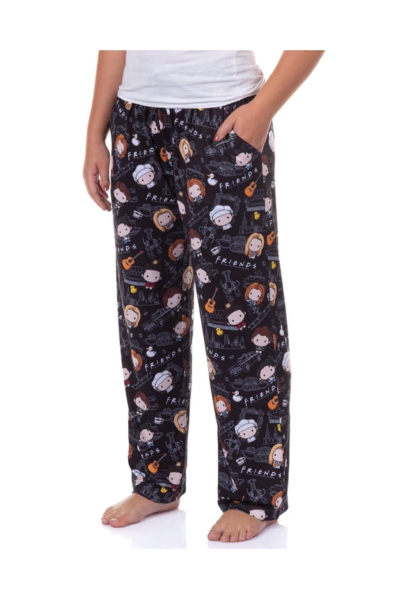 FRIENDS Women's Pajama Pants Chibi Characters Sleep Lounge Bottoms
