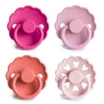 thumbnail image 1 of FRIGG 4-Pack Rosy Romance Rubber Pacifiers, 6-18 months, 1 of 4