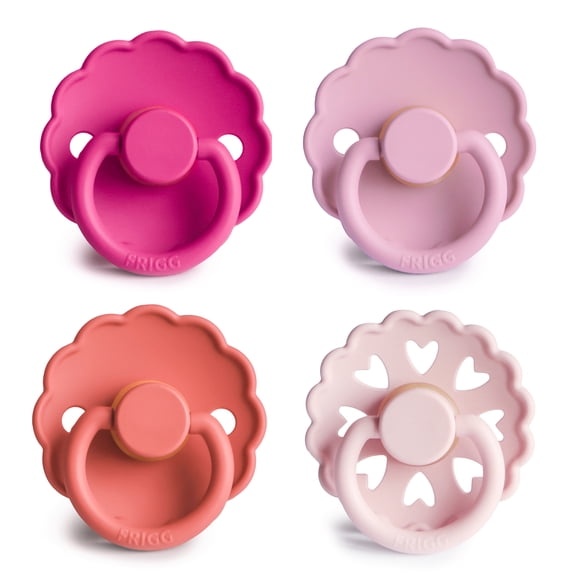FRIGG 4-pack Rosy Romance Rubber Pacifiers, 6-18 months
