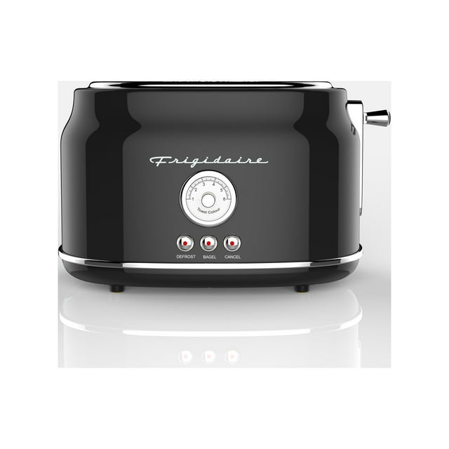 FRIGIDAIRE Modern 2 Slice Retro Toaster with Bagel Function Black
