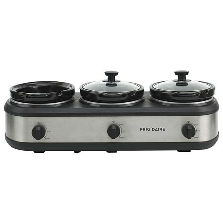 FRIGIDAIRE 3 x 2.5 Qt. Triple Slow Cooker - Stainless-Steel