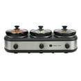 thumbnail image 1 of Culinary Chef 3 x 2.5 Qt. Triple Slow Cooker - Stainless-Steel, 1 of 7