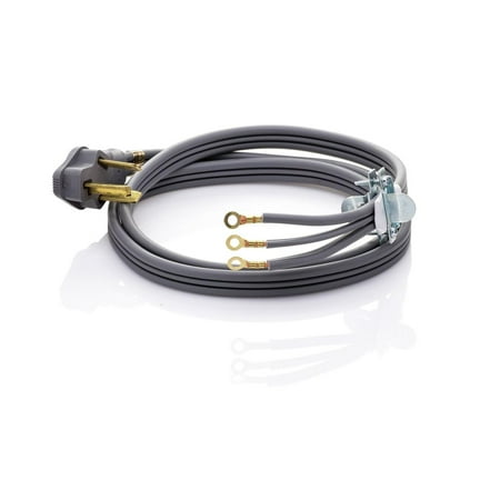 Smart Choice - 6' 30 Amp 3-Prong Dryer Cord Required for Hook-Up - Gray