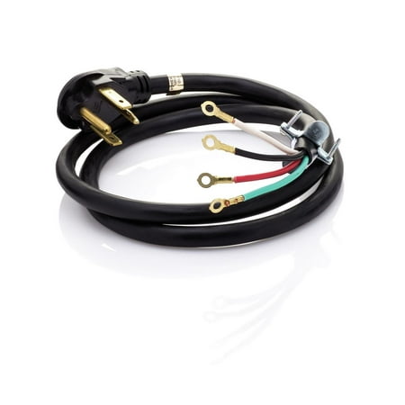 Smart Choice - 6' 30-Amp 4-Prong Dryer Cord with Eyelet Terminals - Black