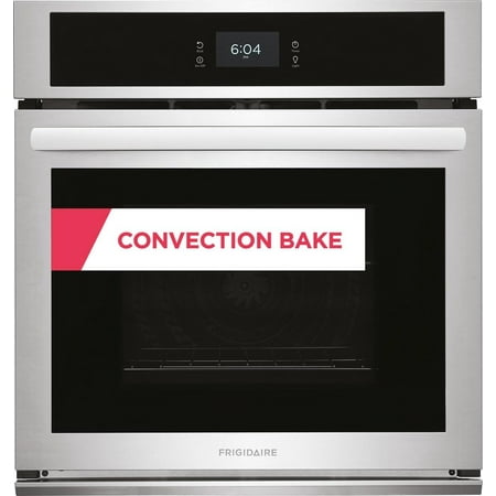 Frigidaire - 27" Built-in Single Electric Wall Oven with Fan Convection - Stainless Steel