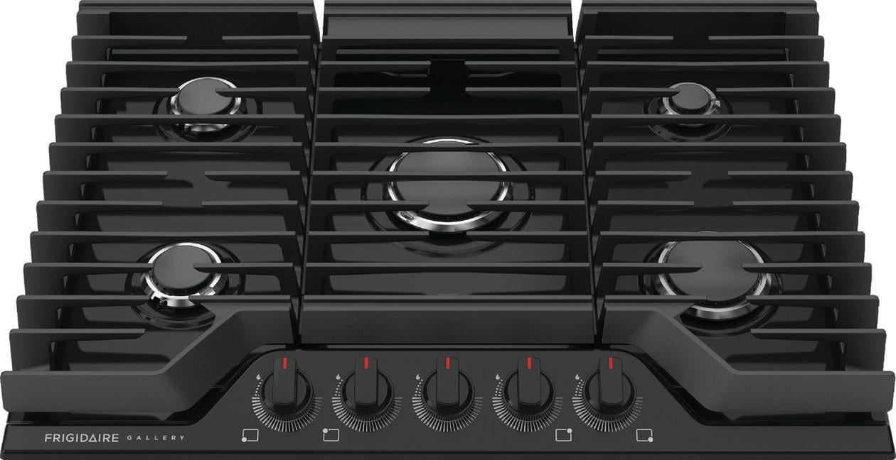 Frigidaire Black 30" 5-Burner Propane Gas Cooktop with LED Knobs