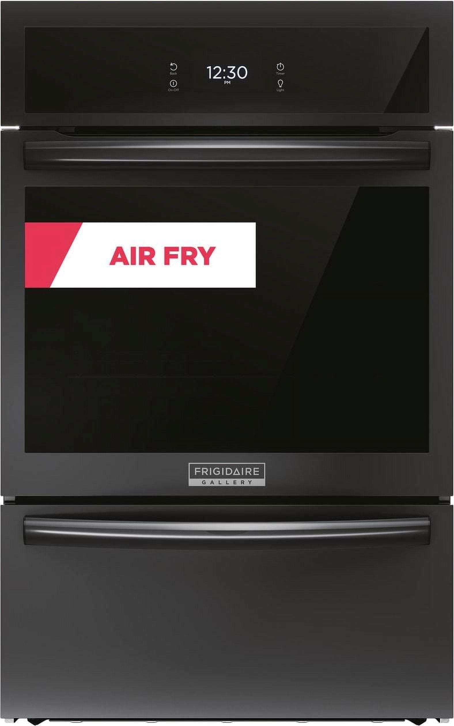 24" Black Convection Self-Cleaning Gas Wall Oven with Air Fry