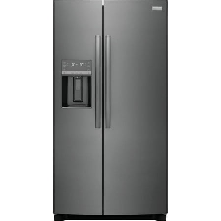 Frigidaire - Gallery 22.3 Cu. Ft. Side-by-Side Counter-Depth Refrigerator - Black stainless steel
