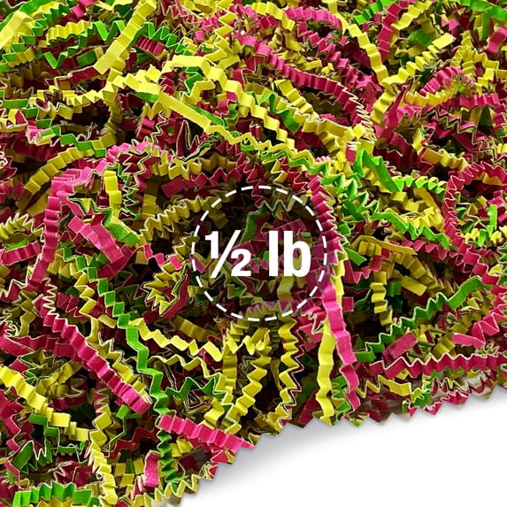 FRILLZ Crinkle Cut Paper Shred Filler for Baskets, Gifts, Packing and Protecting your Birthday, Weddings, Anniversary, Valentines Day, and other gifts (1/2 pound, Spring)