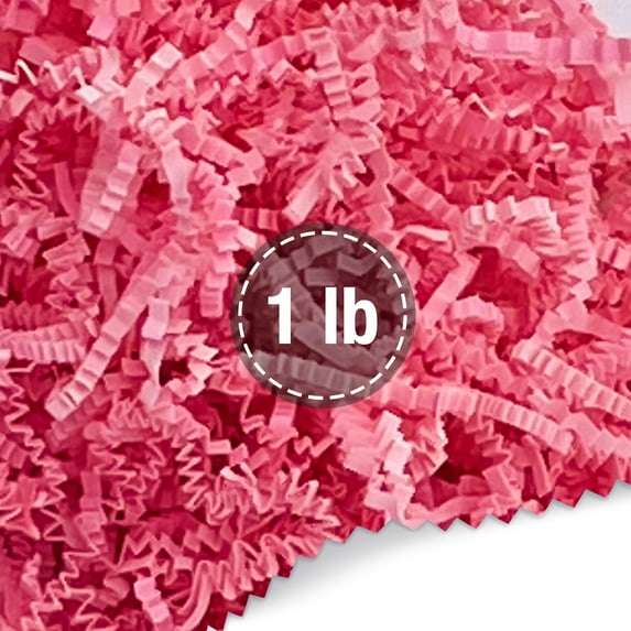 FRILLZ Crinkle Cut Paper Shred Filler for Baskets, Gifts, Packing and Protecting your Birthday, Weddings, Anniversary, Valentines Day, and other gifts (1 pound, Light Pink)