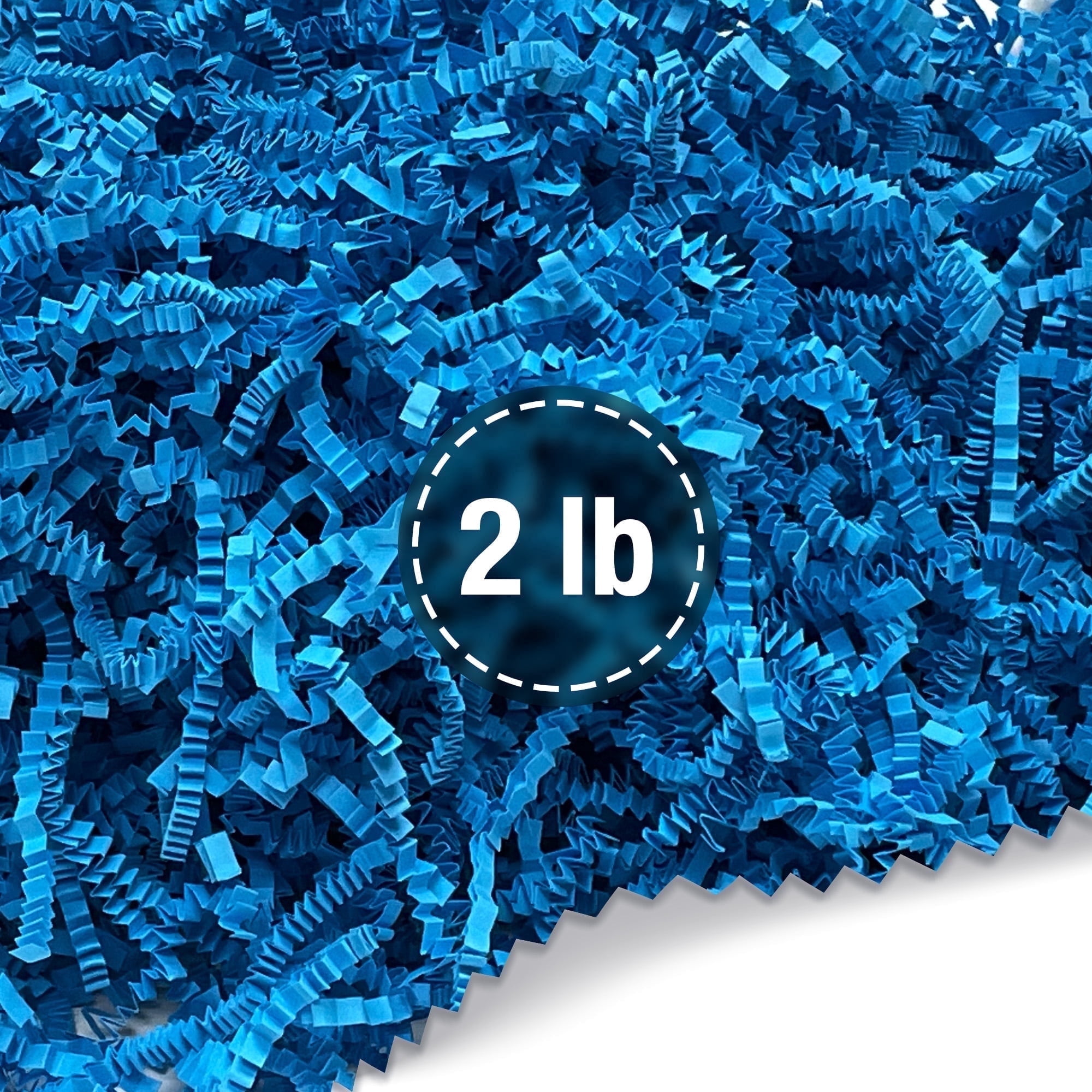 FRiLLZ by DECOfill™ Crinkle Cut Paper Shred Filler for Baskets, Gifts, Packing and Protecting your Birthday, Weddings, Anniversary, Valentines Day, and other gifts (2 pound,Blue)