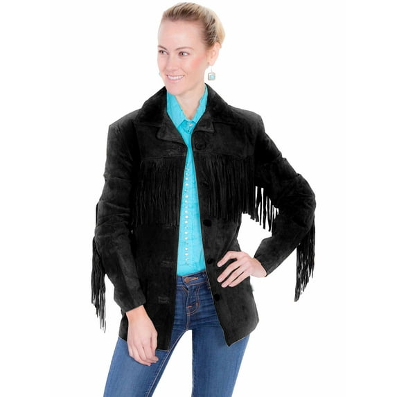 Scully Women's Solid Fringe Blazer Black X- US