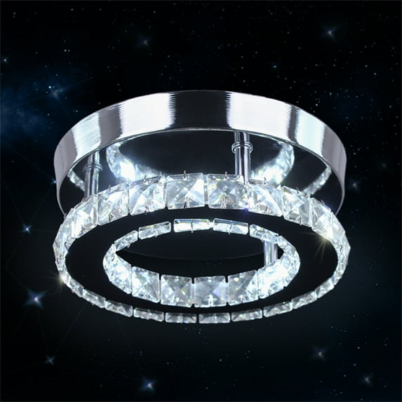 FRIXCHUR LED Ceiling Light Fixtures Crystal Chandelier for Dining Room,Bedroom,Kitchen(Silver)