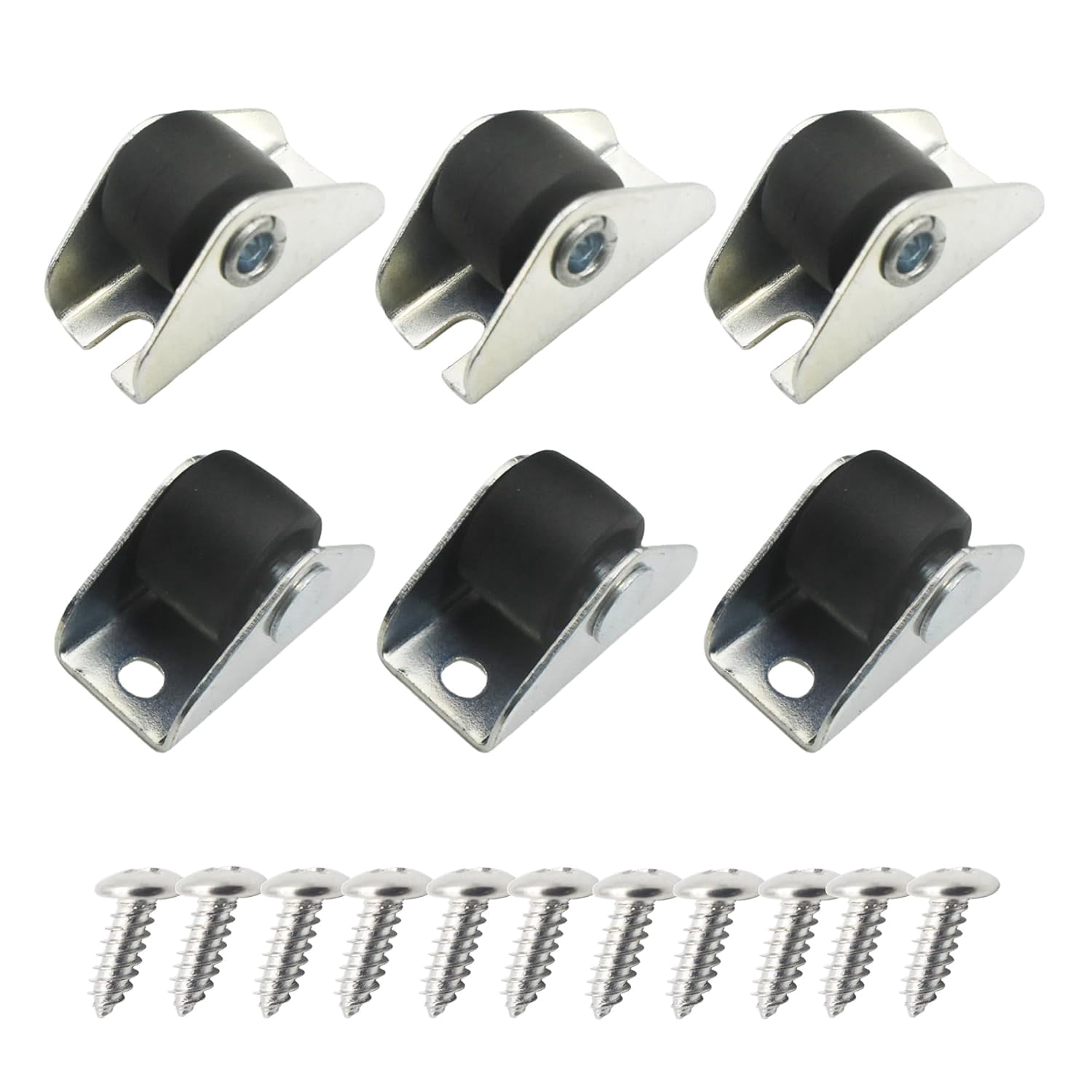 FRKSMD-0.5 inch Rigid No-Swivel Plate Hard Rubber Caster Wheels for Furniture and Workbench 6 Packs(Free Screws)