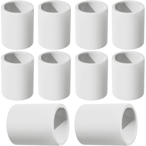 FRKSMD-1-1/2" PVC 2 Way Coupling Adapter Pipe Fittings(Socket x Socket), 10 Pcs Pipe Couplers, Schedule 40 Furniture Grade Slip Connector for Building PVC Furniture DIY Structures and Frames