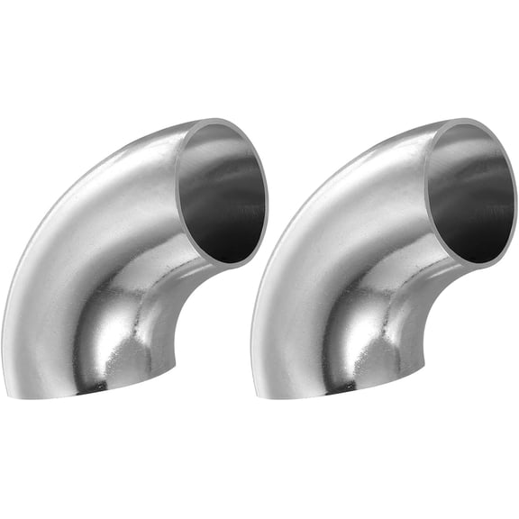 FRKSMD-1-1/4 Inch OD 304 Stainless Steel Butt, 2 Pack 90 Degree Elbow Pipe Fitting Bend Welding Sweat Solder Connection for Stair Handrail