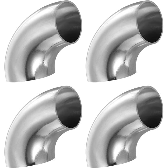 FRKSMD-1-1/4 Inch OD 304 Stainless Steel Butt, 4 Pack 90 Degree Elbow Pipe Fitting Bend Welding Sweat Solder Connection for Stair Handrail