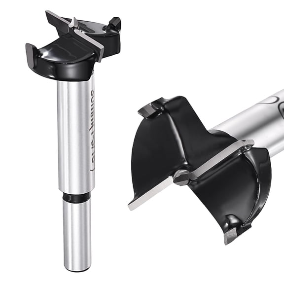 FRKSMD-1-3/16"(30mm) Forstner Drill Bit - 1Pack - Good for Wood Plastic Plywood - 2 Flutes Tungsten Carbide Woodworking Hole Saw Cutter with Round Shank - Black