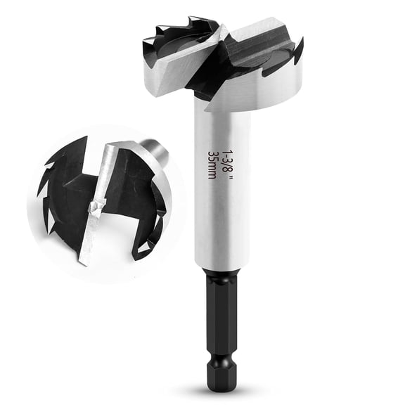 FRKSMD-1-3/8 Inch Forstner Bit for Wood,1-3/8" Forstner Drill Bit for Woodworking, Wood Drill Bit Woodworking Hinge Cutter Tool for Woods Plywood Plastic