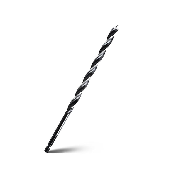 FRKSMD-1/4" x 9" Auger Drill Bit for Wood, Hex Shank Tri Flute Ship Auger Long Drill Bit for Soft and Hard Wood,Tree Stump,Plastic,Drywall and Composite Materials