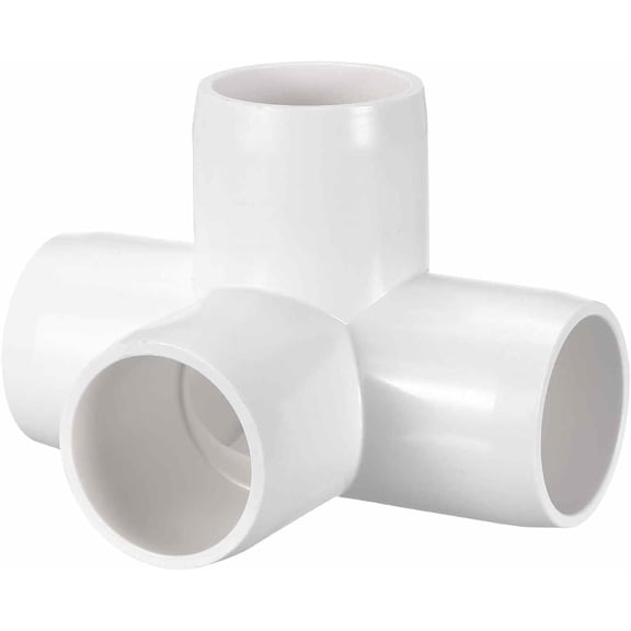 FRKSMD-1 Pack 1 1/4" SCH40 PVC Elbow Pipe Fitting, 4-Way PVC Elbow Corner Side Outlet Tee Fitting, Furniture Grade Pipe Connectors for DIY Project, Pond Protection, Socket x Socket