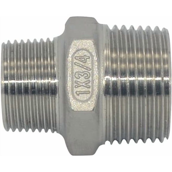 FRKSMD-1" x 3/4" Male Hex Nipple Threaded Reducer Connector Pipe Fitting/Adapter,Stainless Steel 304 NPT