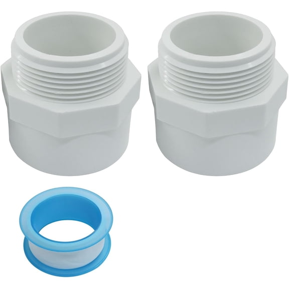 FRKSMD-10 PCS PVC Coupling Fittings, White Male Thread Adapter Connector, 1-1/2 Inch Female Thread Threaded Coupling for Schedule 40 PVC Pipe/Plumbers