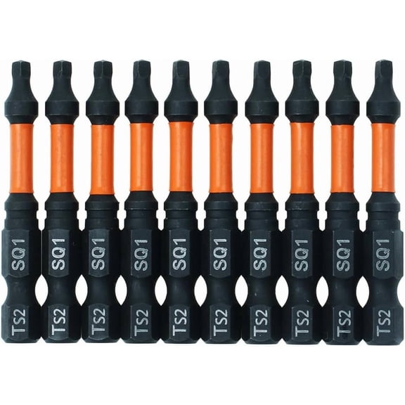 FRKSMD-10 Pack #1 Square Driver Bit 2 inch Long Square Impact Drill Bit for Pocket Hole Jig System SQ1 Bits