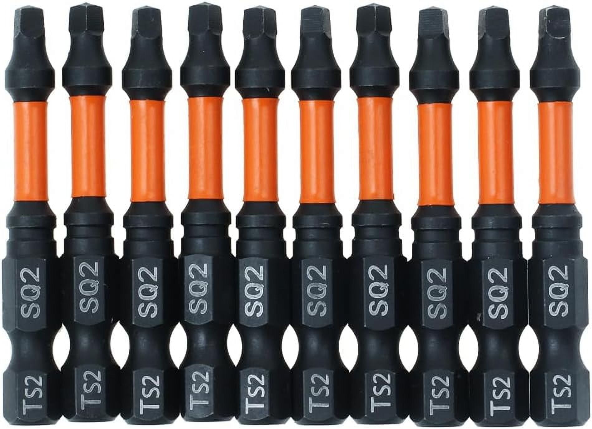 FRKSMD-10 Pack #2 Square Driver Bit 2 inch Long Square Impact Drill Bit for Pocket Hole Jig System SQ2 Bits