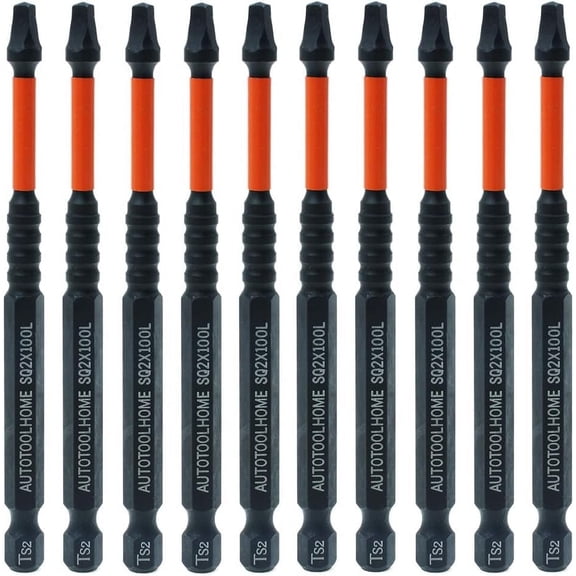 FRKSMD-10 Pack #2 Square Driver Bit 4 inch Long Square Impact Drill Bit for Pocket Hole Jig System SQ2 Bits