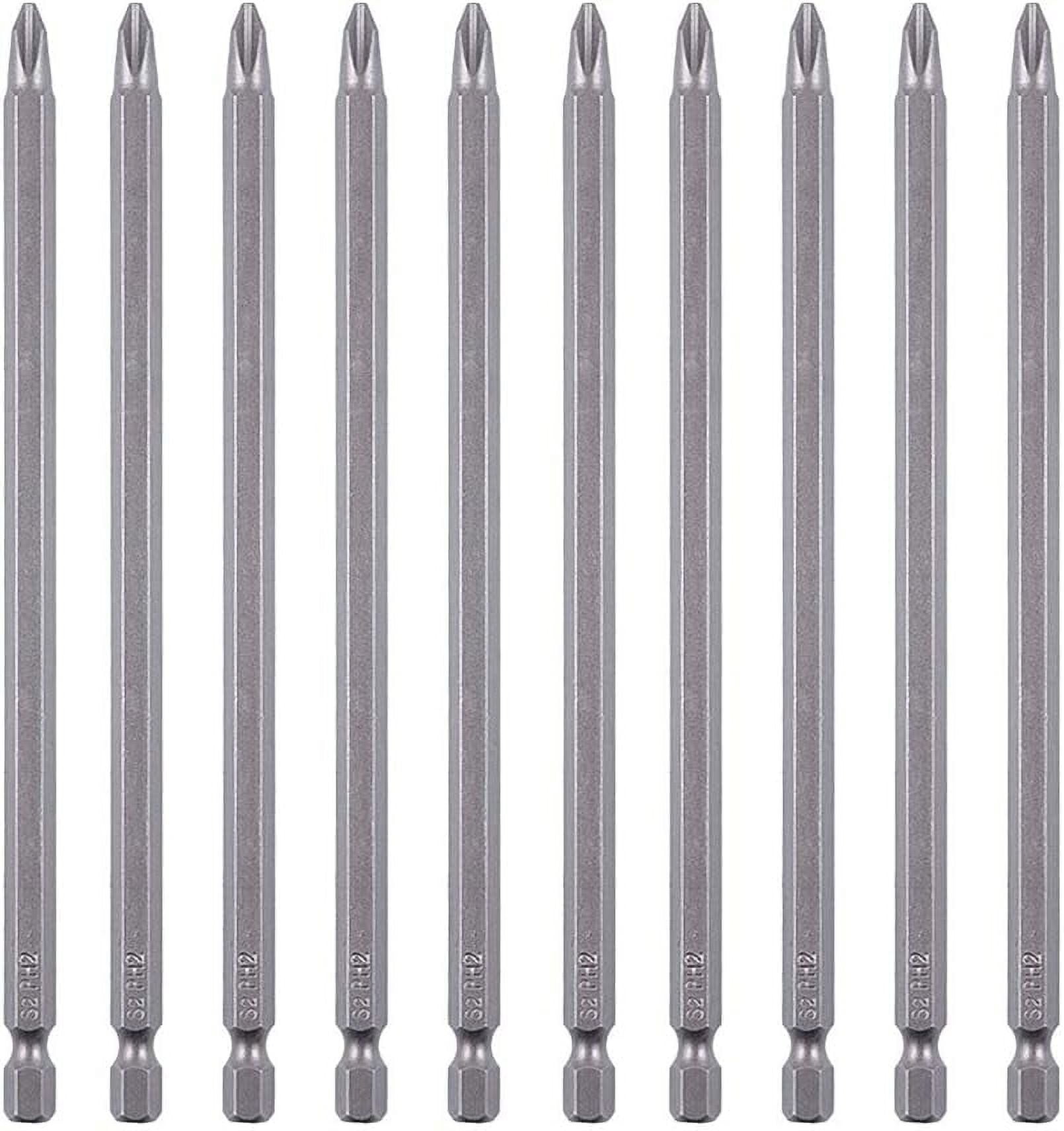 FRKSMD-10 Pack 2 x 6" Cord less Drill Phillips Screwdriver Bit Magnetic Tip Extra Long Set