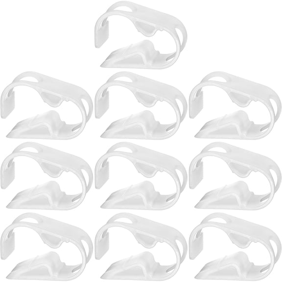 FRKSMD-10-Pack Adjustable Plastic Tubing Clamps 1/2-5/8 Inch Water Flow Control Tube Clip Adjustment Hose Pipe Clips for Beer Bottle/Plumbing/Instruments/Equipment [White]