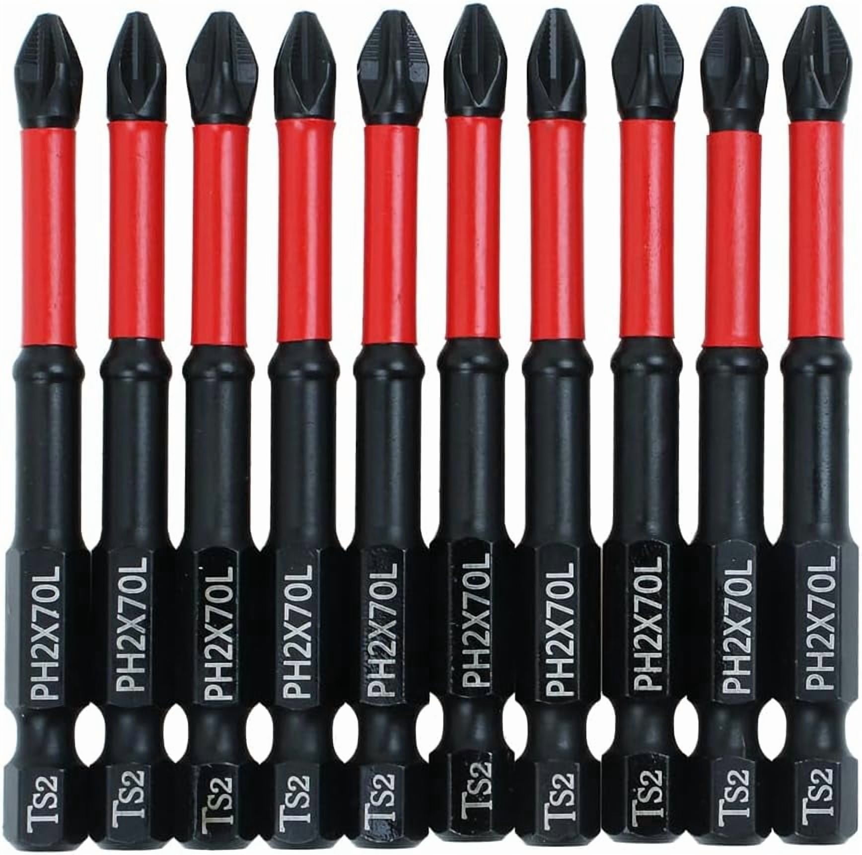 FRKSMD-10 Pack Phillips PH2 Magnetic Anti Slip Screwdriver Bit Set 2-3/4" L TS2 Anti-Slip Long Drill Bits Impact Driver Bits