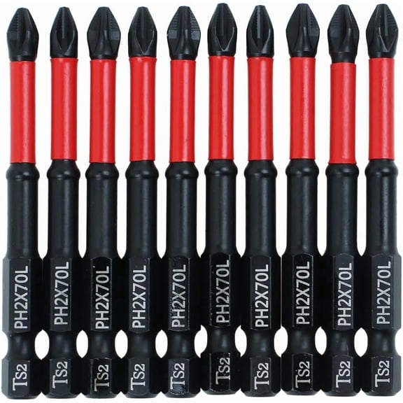 FRKSMD-10 Pack Phillips PH2 Magnetic Anti Slip Screwdriver Bit Set 2-3/4" L TS2 Anti-Slip Long Drill Bits Impact Driver Bits
