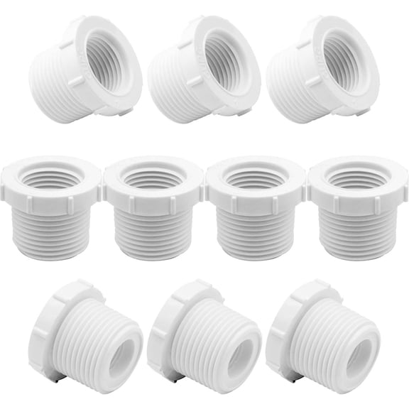 FRKSMD-10 Pcs 1 Male Thread to 1/2 Female Thread Reducer Bushing PVC Pipe Fittings Coupling Adapter Connectors for Connecting Pipe