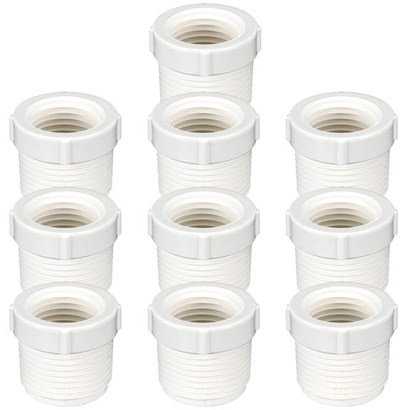 FRKSMD-10 Pcs PVC Pipe Fitting 3/4" Male Thread to 1/2"female Thread Reducer Bushing PVC Adapter Pipe Fittings Male to Female Threaded Sink Drain Adapter for Connecting