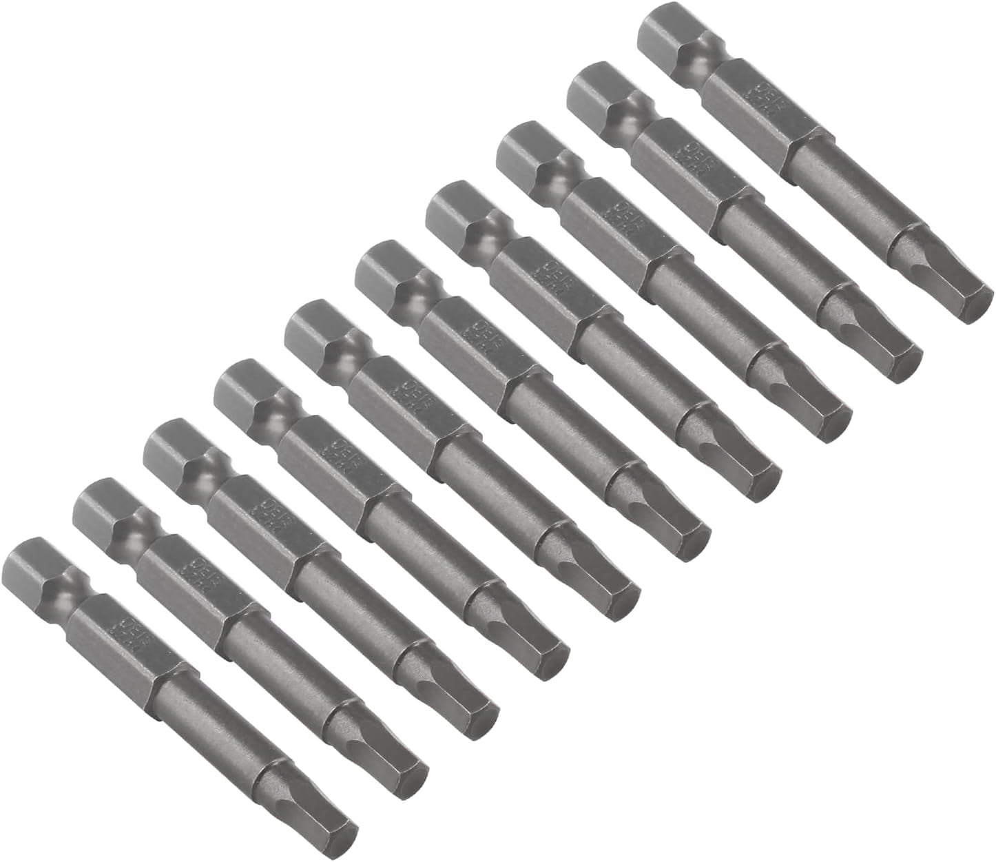 FRKSMD-10Pcs Hex Head Allen Wrench Drill Bit Set, S2 Steel Magnetic Hex Bits H4.0 Head Screwdriver Bits, 1/4" Shank, 2 Inch Length