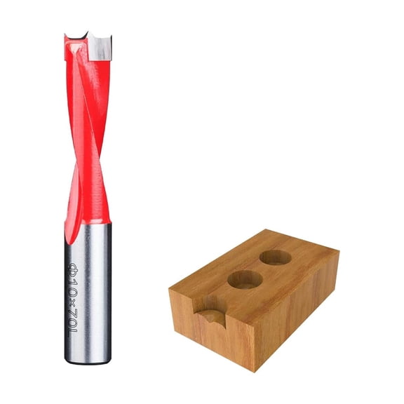 FRKSMD-10mm Diameter Carbide Tipped Brad Point Boring Bit Dowel Drill Bits 70mm Long x 10mm Shank, Left Hand Rotation
