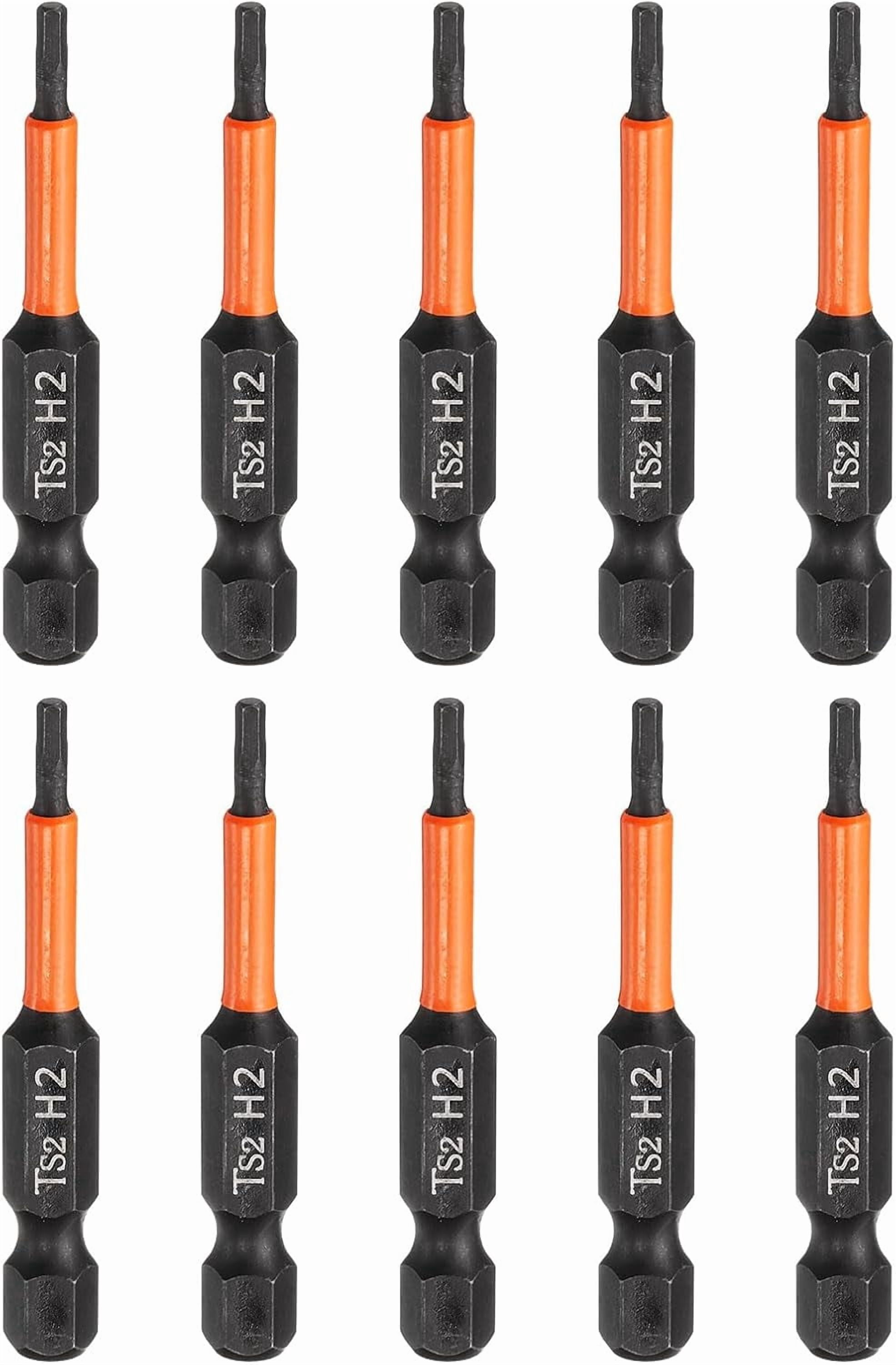 FRKSMD-10pcs Hex Head Wrench Drill Bit 2mm(H2) Metric 1/4" Hex Shank 2"(50mm) Length S2 Steel Magnetic Impact Drivers Screwdriver Bit Hexagon Electric Drill Bits