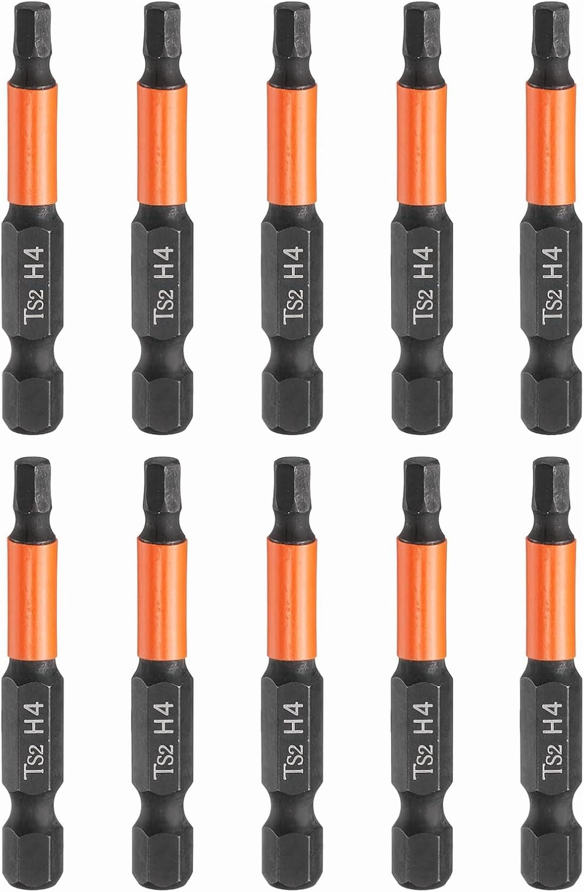 FRKSMD-10pcs Hex Head Wrench Drill Bit 4mm(H4) Metric 1/4" Hex Shank 2"(50mm) Length S2 Steel Magnetic Impact Drivers Screwdriver Bit Hexagon Electric Drill Bits