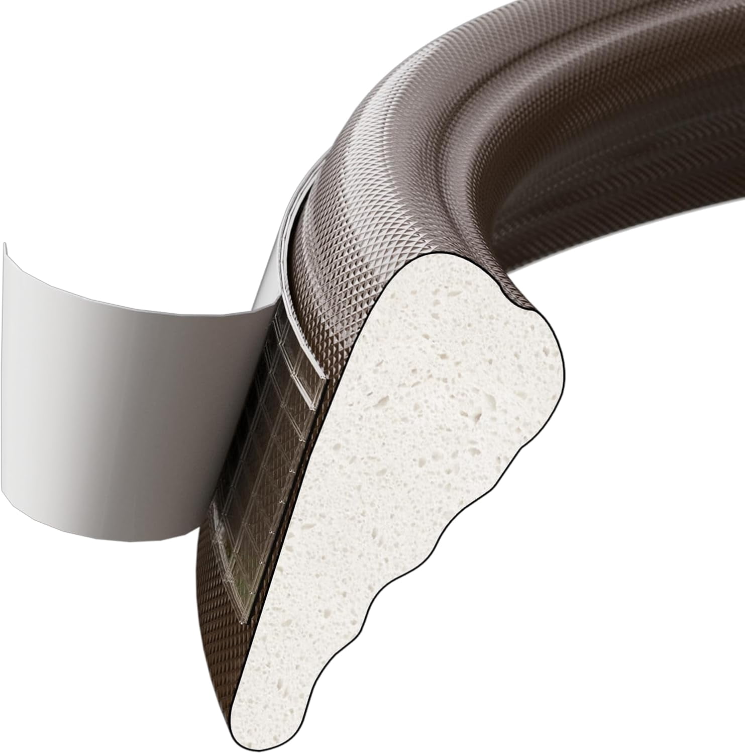 FRKSMD-118" Wedge Sliding Window Weather Stripping Door Gap Filler,Adhesive Window Insulation for Winter Door Seal Strip,Soundproof Foam Tape for Frame,Brown