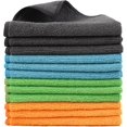 thumbnail image 1 of FRKSMD-12 Pack Microfiber Cleaning Cloth 11.8x11.8inch - Streak-Free, Reusable Wipes for Glass, Kitchen, Car, Dusting - Absorbent & Lint-Free (Mixed Color 04, 11.8 x 11.8 in), 1 of 4