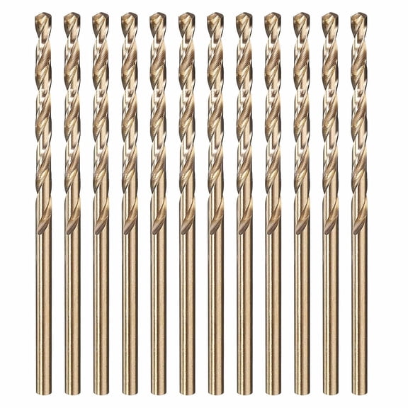 FRKSMD-12pcs Drill Bit - [#32 Diameter] 2.946mm M2 HSS Micro Mini Cutting Tool for Machining Hard Metal Woodworking Handicraft Use, 135 Cutting Angle Gold
