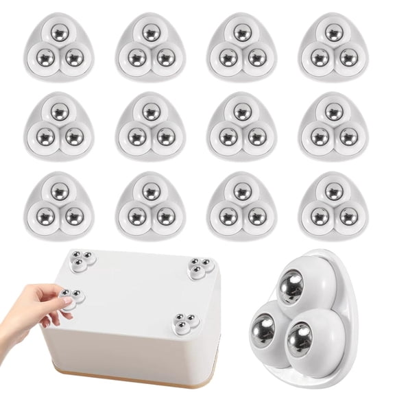 FRKSMD-12pcs Self Adhesive Mini Caster Wheels for Small Appliances,Sticky Pulley Swivel Casters for Kitchen Appliances,360Rotation Swivel Rollers for Furniture Storage Bins Trash Can