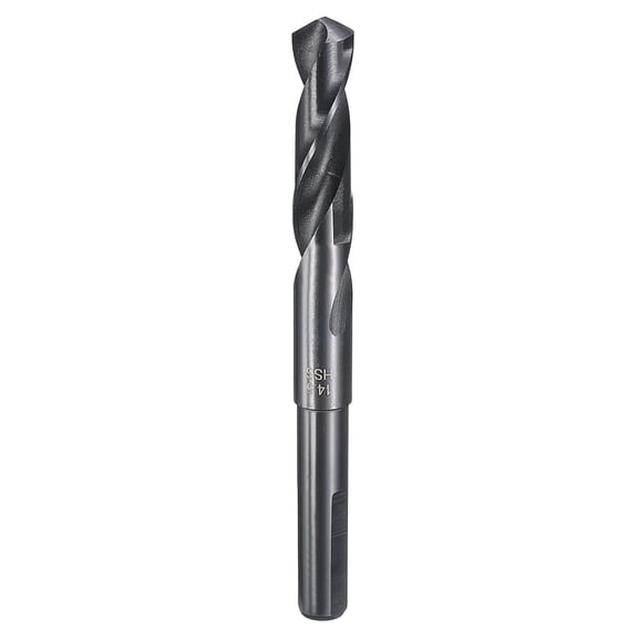 FRKSMD-14.50mm Drill Bit 1/2" Reduced Shank 3-Flat 4241 High Speed Steel Nitriding Black 118 for Soft Materials Wood Plastic Iron Copper Aluminum