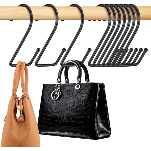 FRKSMD-15 Pack Purse Hanger for Closet, Super Sturdy Purse Hooks, Hanging Backpack Bag Holder, Closet Organizers and Storage, Black